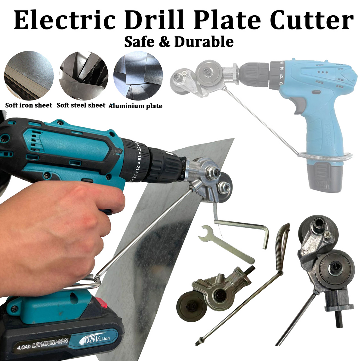Electric Sheet Metal Cutter Drill Attachment