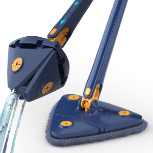 Adjustable, rotating cleaning brush
