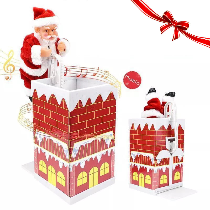 Animated Electric Santa Claus Ladder Climber with Christmas Music