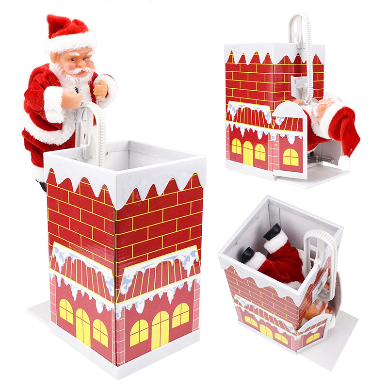 Animated Electric Santa Claus Ladder Climber with Christmas Music