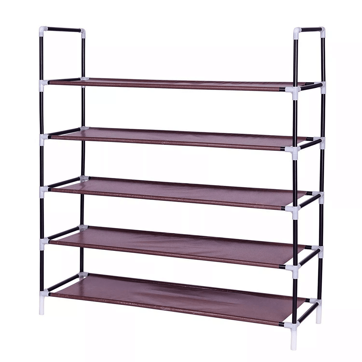 Concise 12 Batten 4 Tiers Bamboo Shoe Rack Coffee