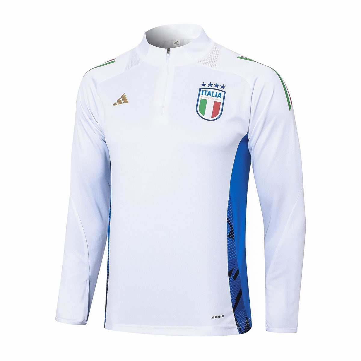 Tuta bianca dell'Italia 24-25 con mezza zip