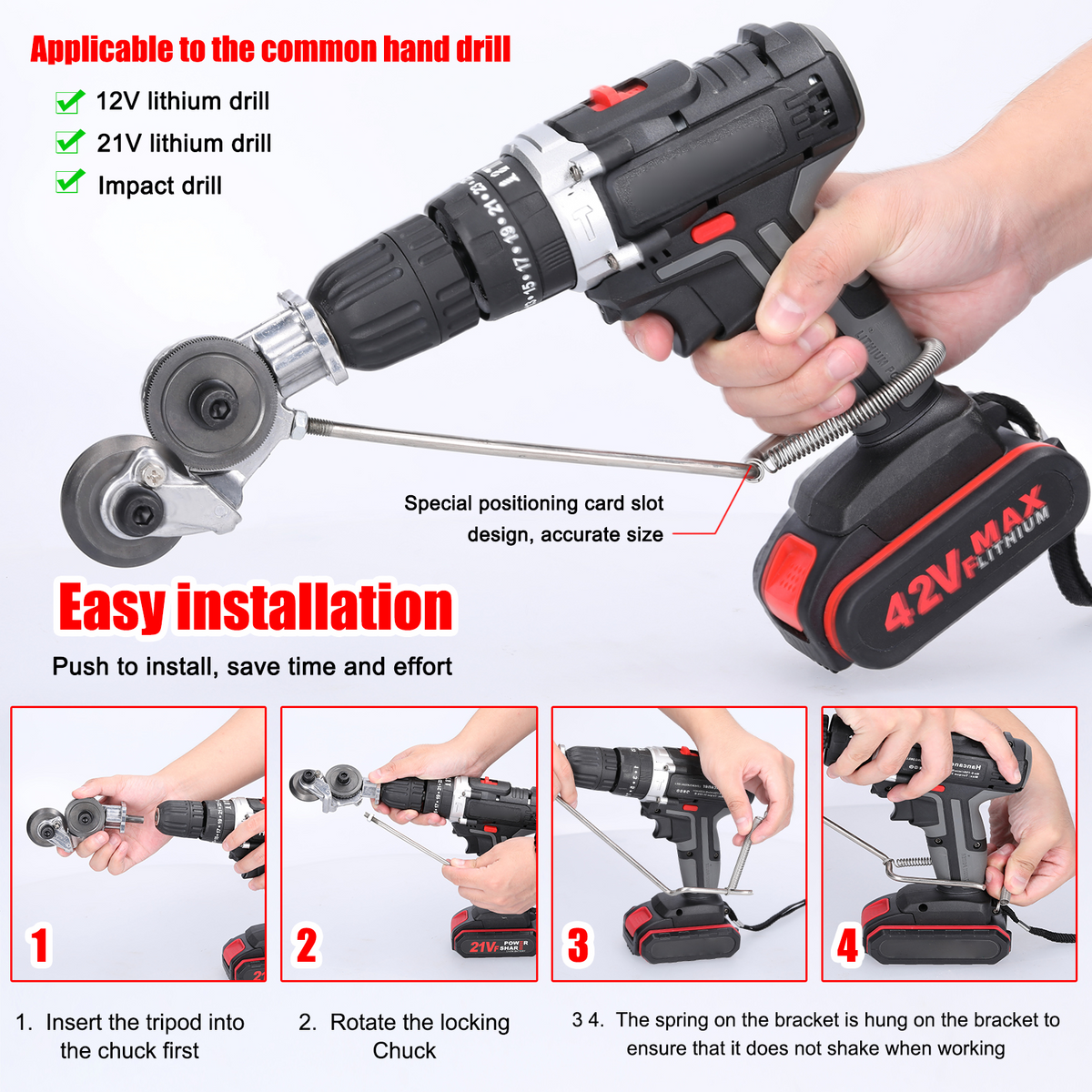 Electric Sheet Metal Cutter Drill Attachment