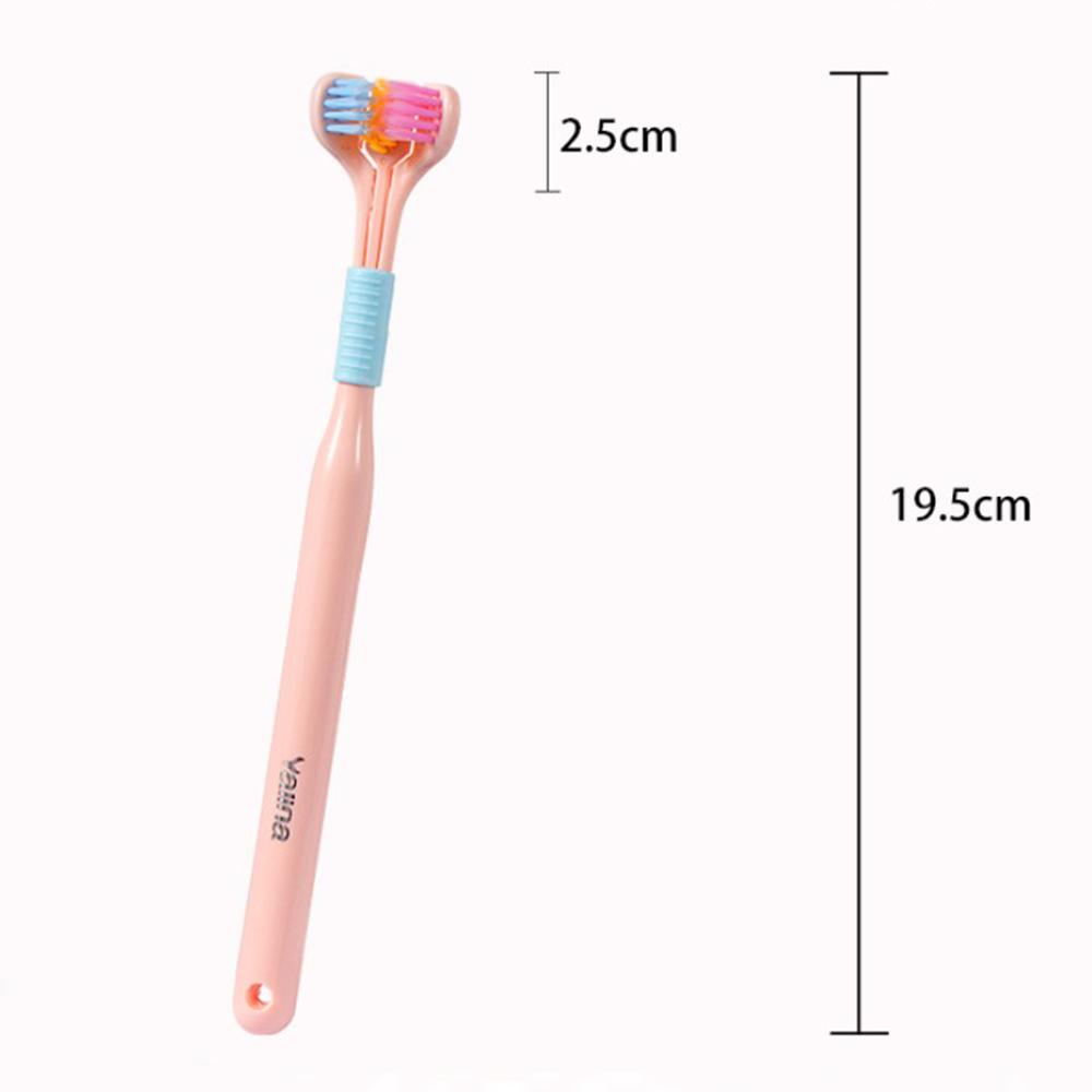 Yalina 3-sided toothbrush for adults and children