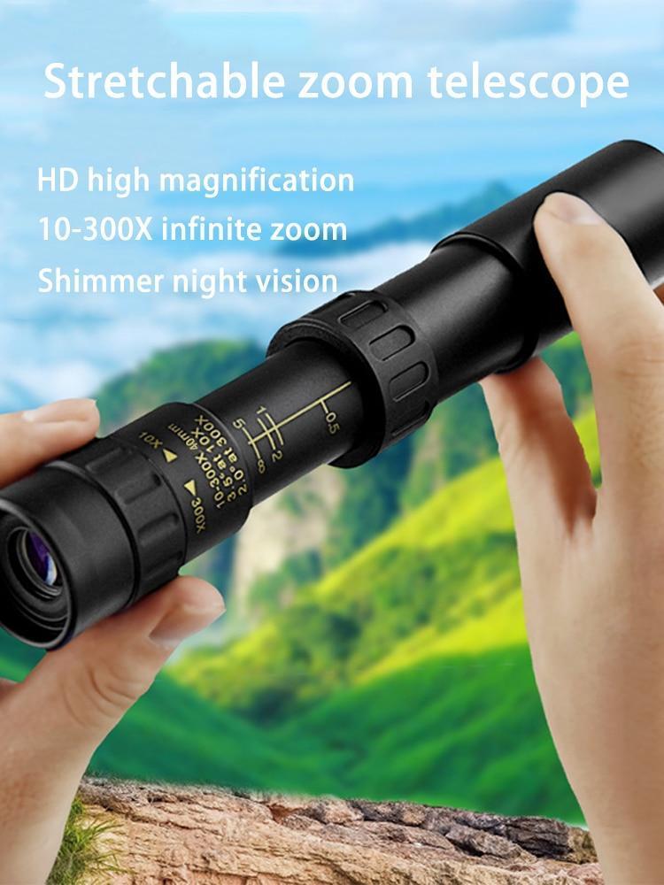 4K 10-300X40mm super telephoto zoom monocular telescope