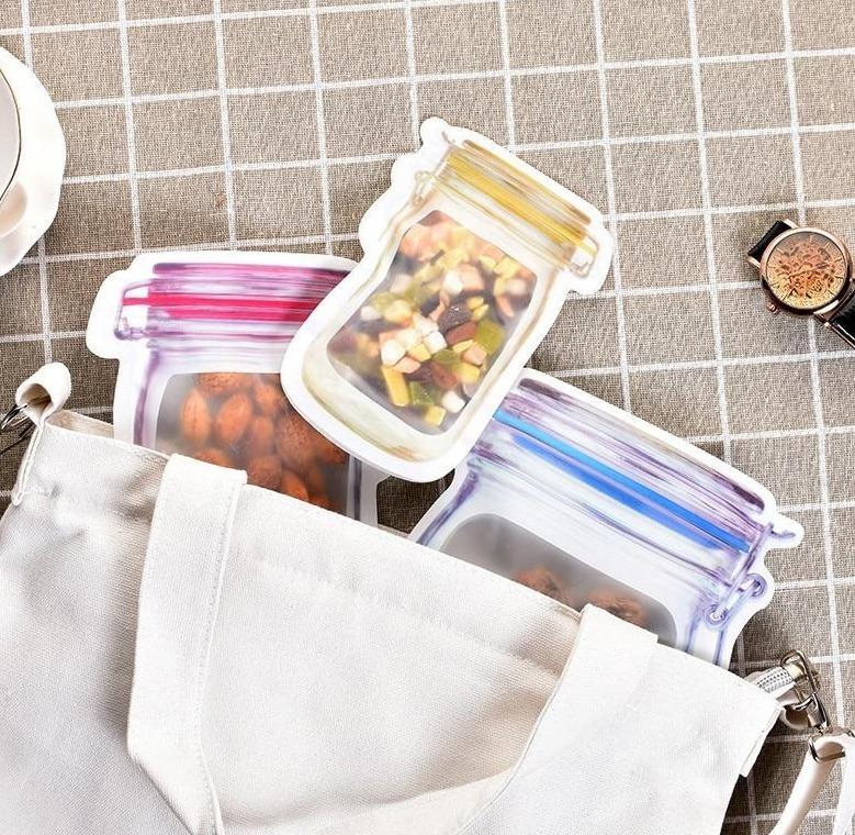 Mason Jar Zipper Bag Food Storage