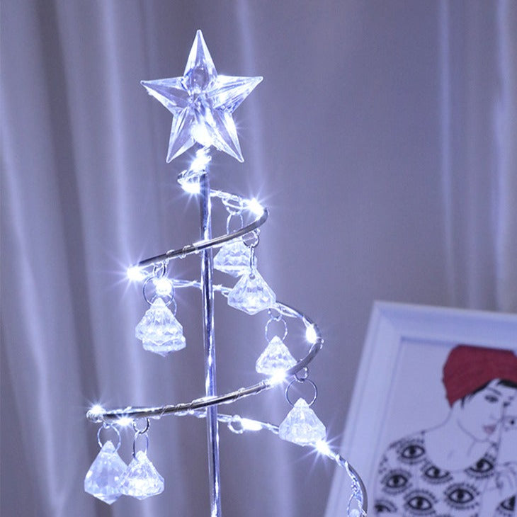 Lampe de table en forme de sapin de Noël en cristal — veilleuse réutilisable