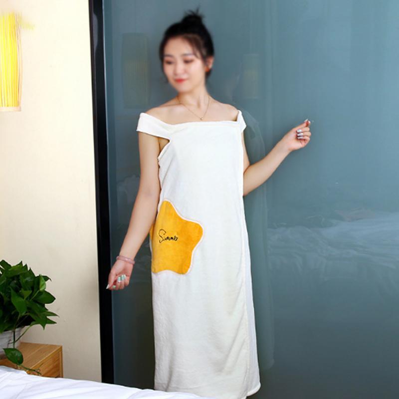 Plush microfiber quick-drying bathrobes for women