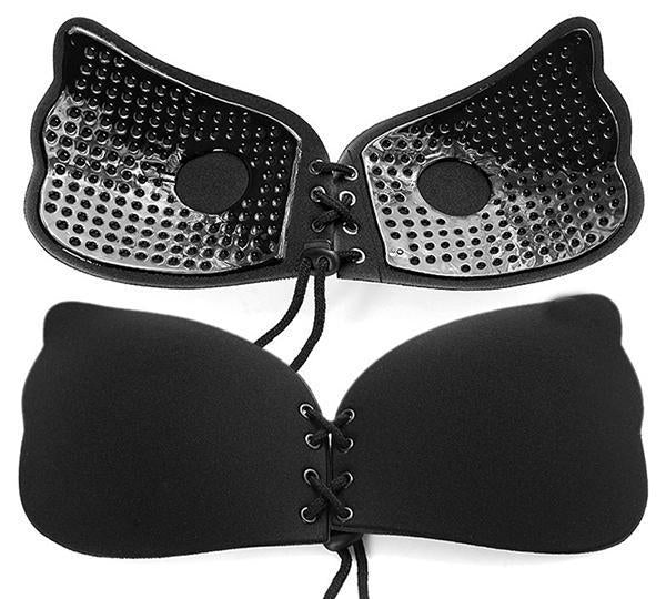 Invisible adhesive bra with lace