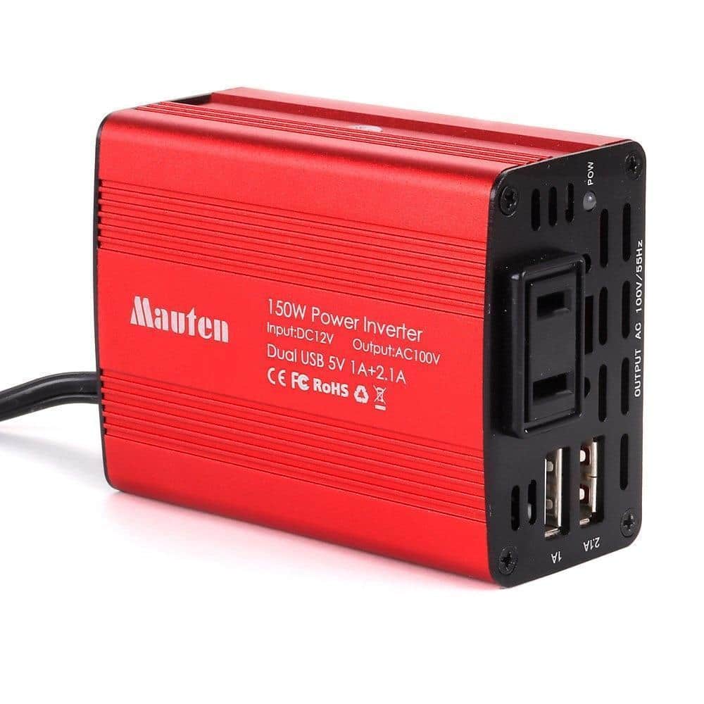 150W Car Power Inverter DC 12V to 110V AC Car USB Charging Ports