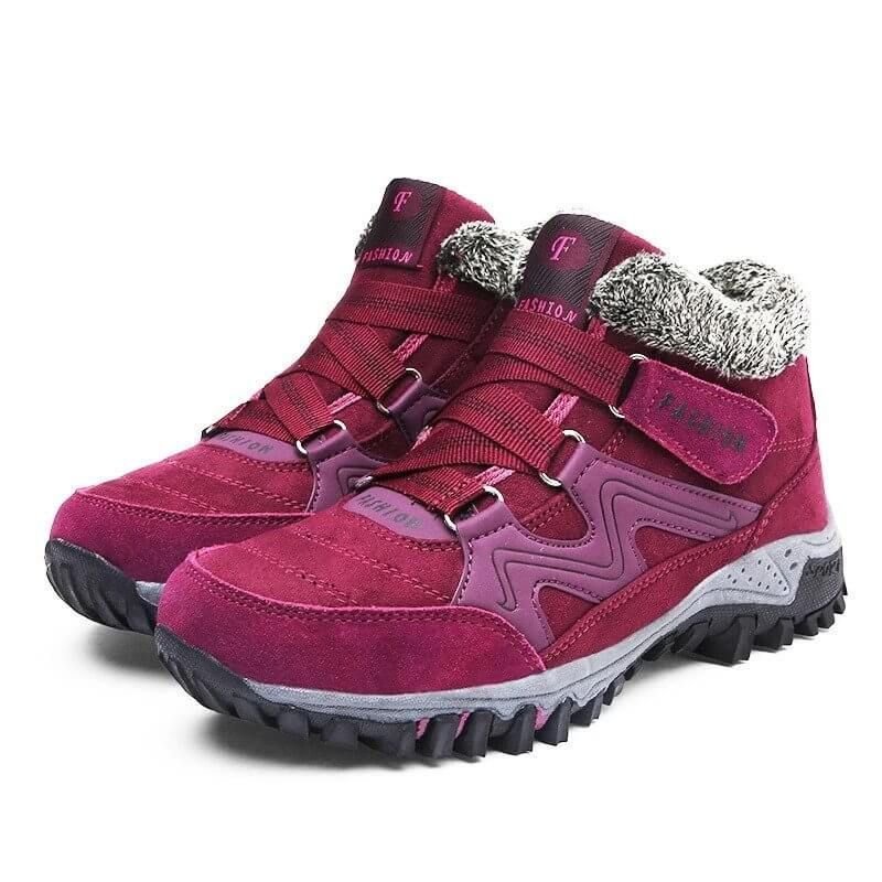 Owlkay Snowy Villia Leather Ankle Boots