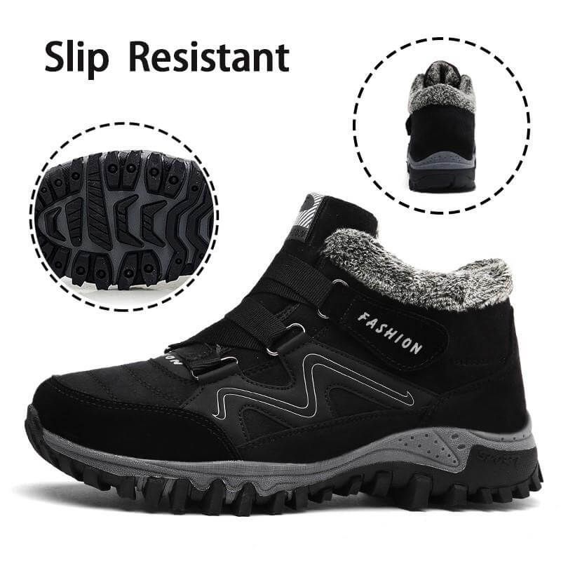 Owlkay Snowy Villia Leather Ankle Boots