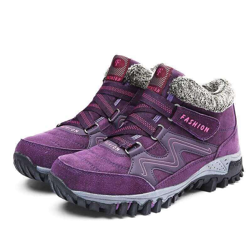 Owlkay Snowy Villia Leather Ankle Boots