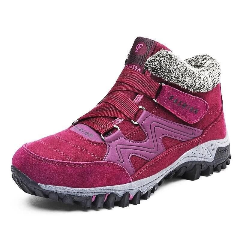 Owlkay Snowy Villia Leather Ankle Boots