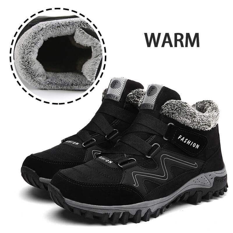 Owlkay Snowy Villia Leather Ankle Boots