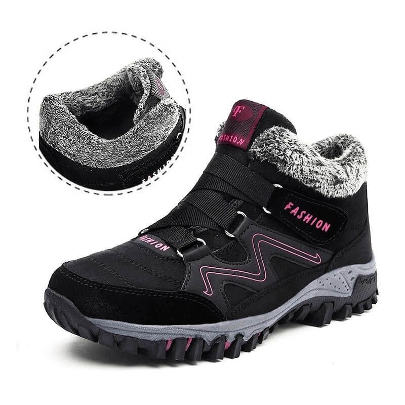 Owlkay Snowy Villia Leather Ankle Boots