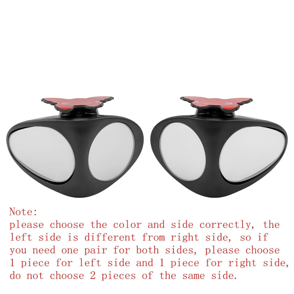 1 Piece 360 Degree Rotatable 2 Side Car Blind Spot Convex Mirror Automibile Exterior Rear View Parking Mirror Safety Accessories