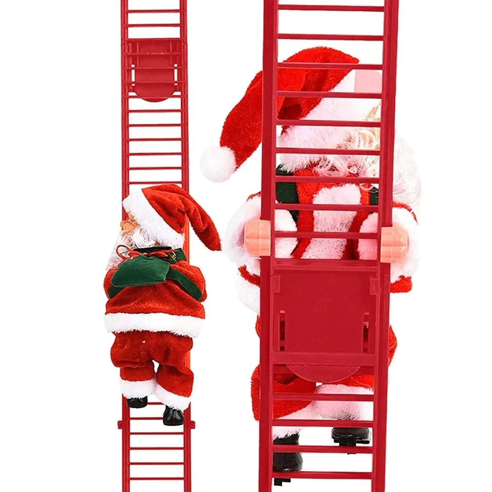 Animated Electric Santa Claus Ladder Climber with Christmas Music