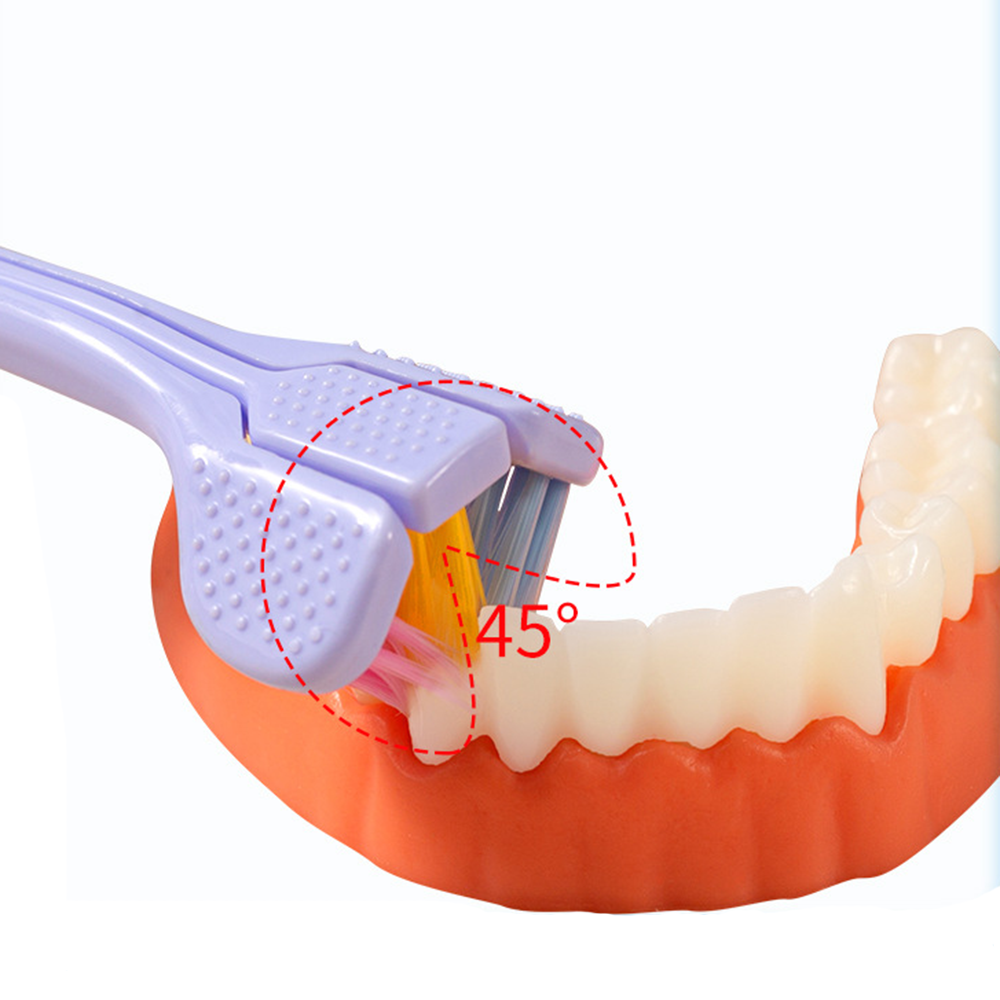 Yalina 3-sided toothbrush for adults and children