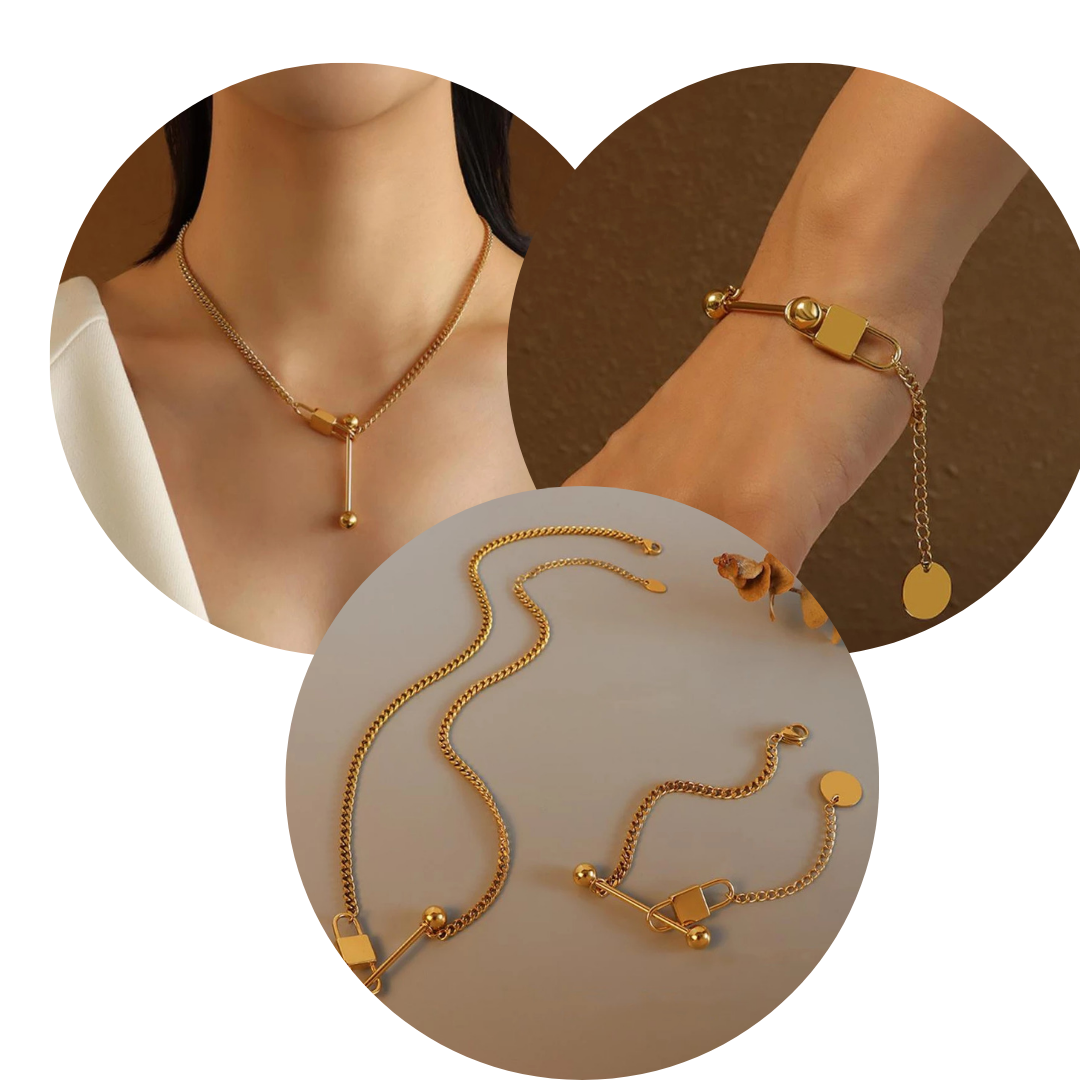 Never Fade 316L Stainless Steel Heart Lock sets