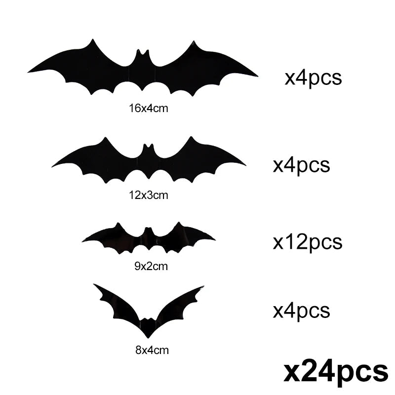 Autocollants muraux en PVC en forme de chauve-souris pour Halloween | Filindra