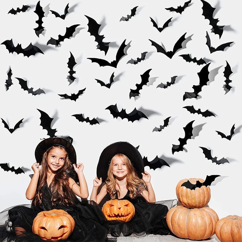 3D PVC Halloween Bats Wall Stickers | Filindra