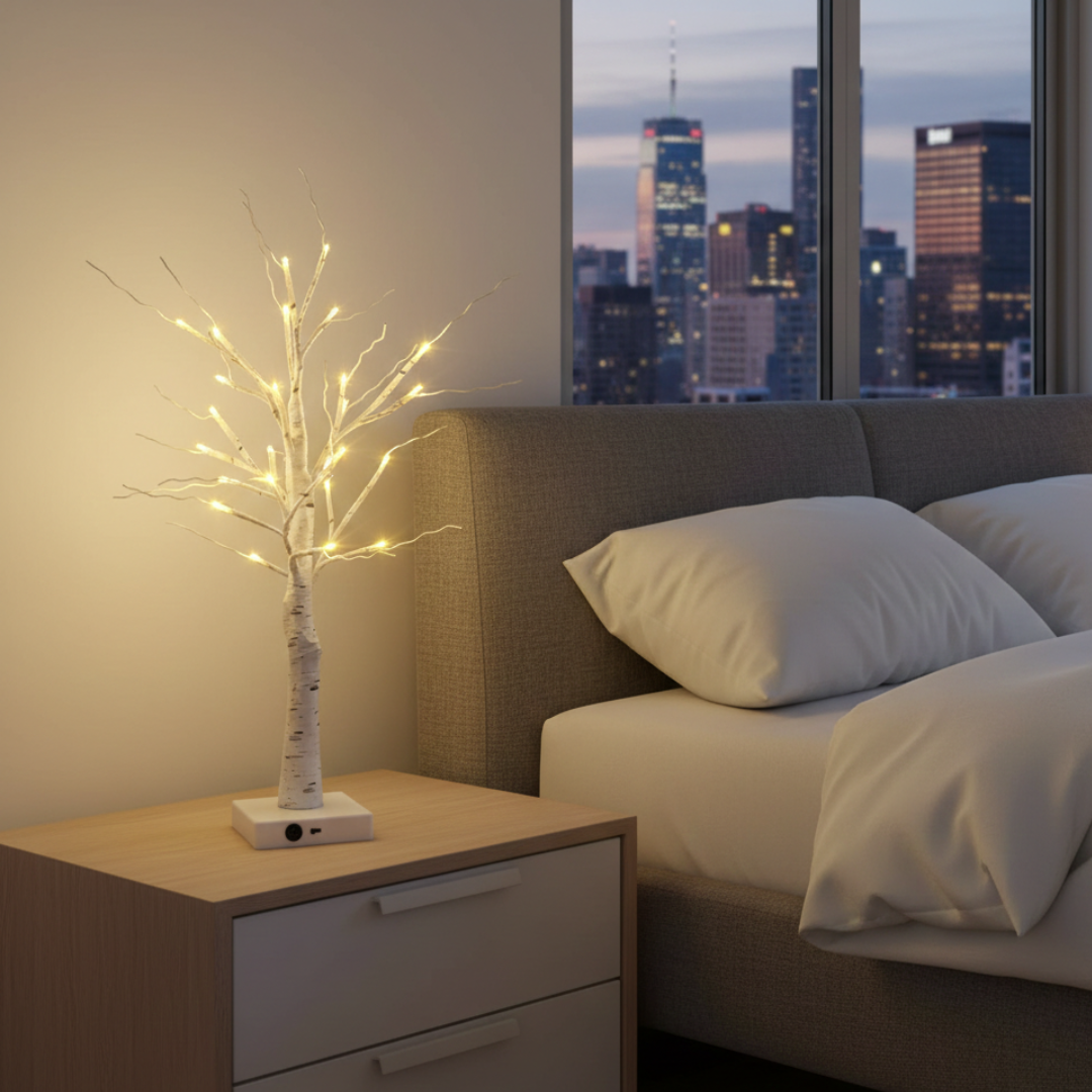Birch Tree LED Branch Display — Sculptural Form, Soft Natural Glow