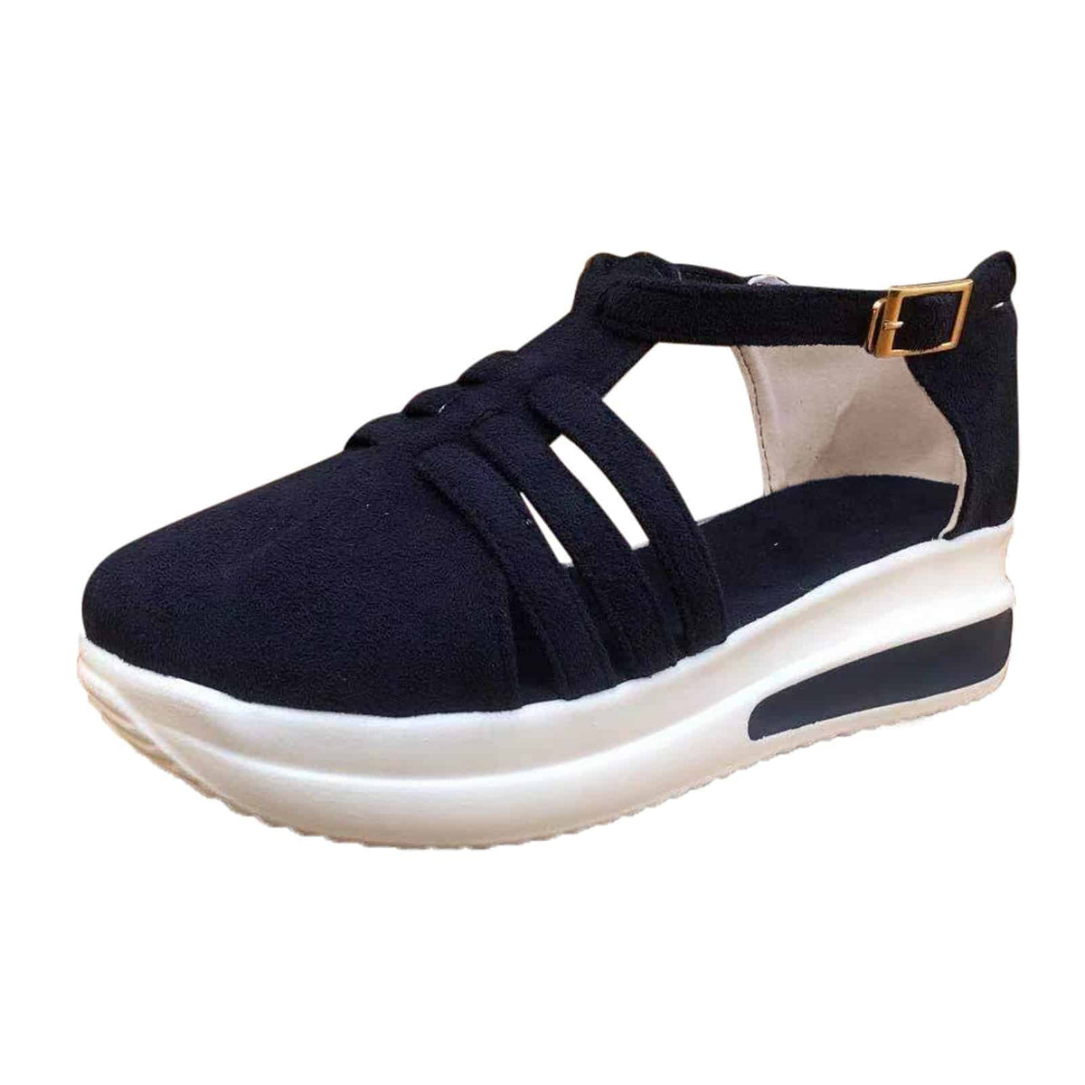 Libiyi Women Sandals Casual Thick Bottom Comfortable Mid Heels Sandals