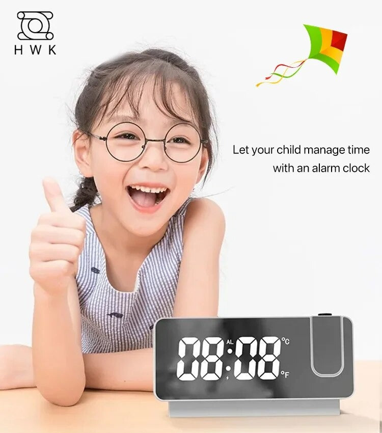 Mirror projection alarm clock