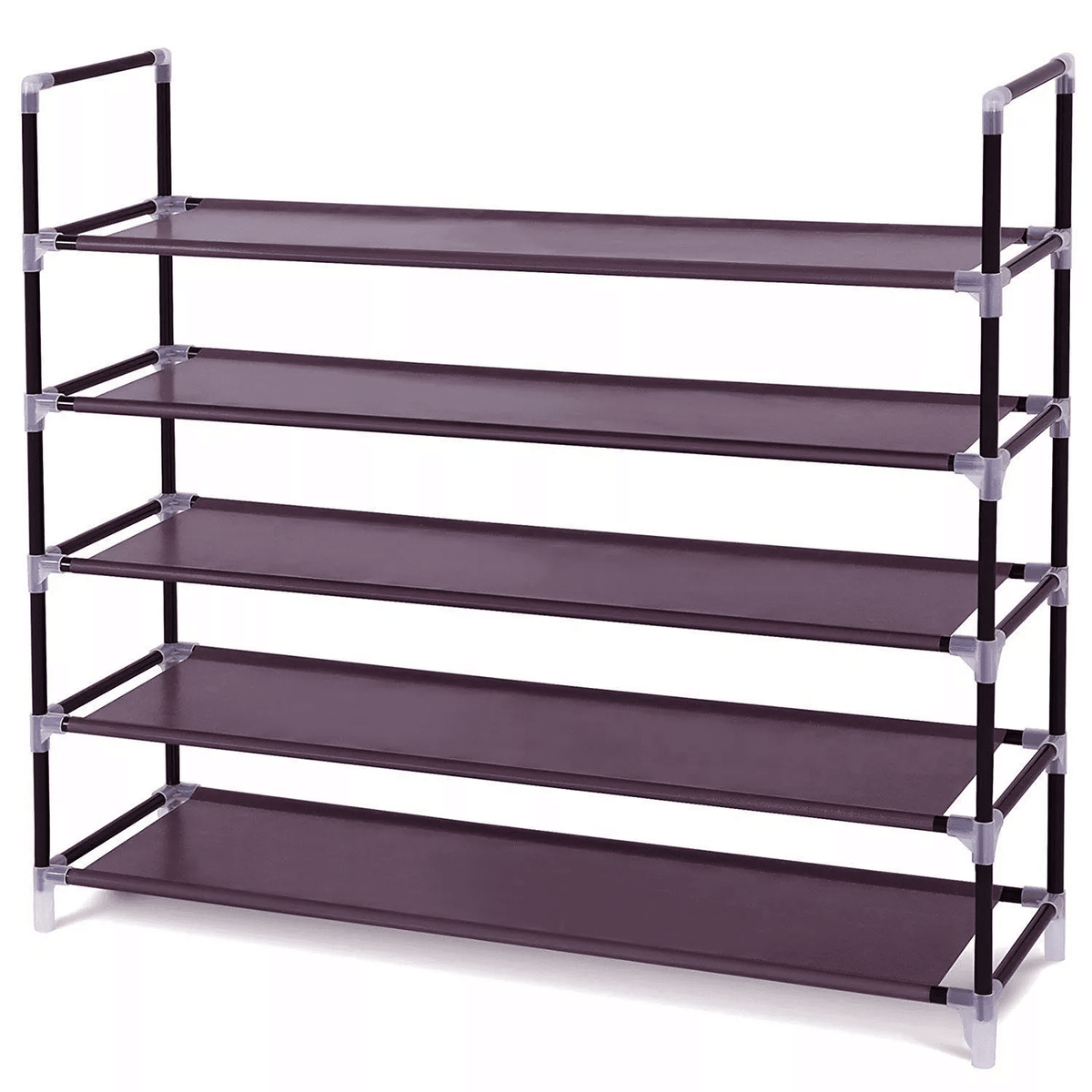 Concise 12 Batten 4 Tiers Bamboo Shoe Rack Coffee
