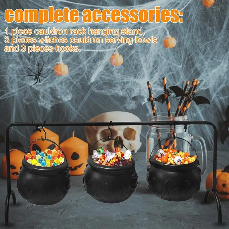 Ensemble de décorations d’Halloween avec bonbonnière de chaudron de sorcière | Filindra