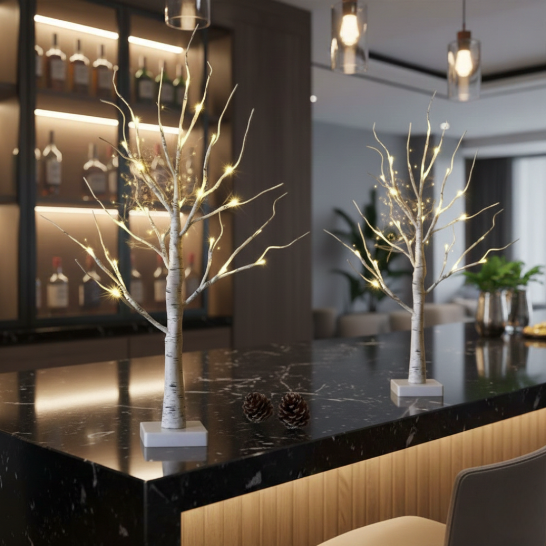 Birch Tree LED Branch Display — Sculptural Form, Soft Natural Glow