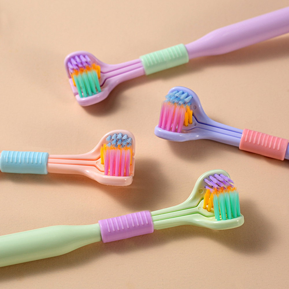 Yalina 3-sided toothbrush for adults and children
