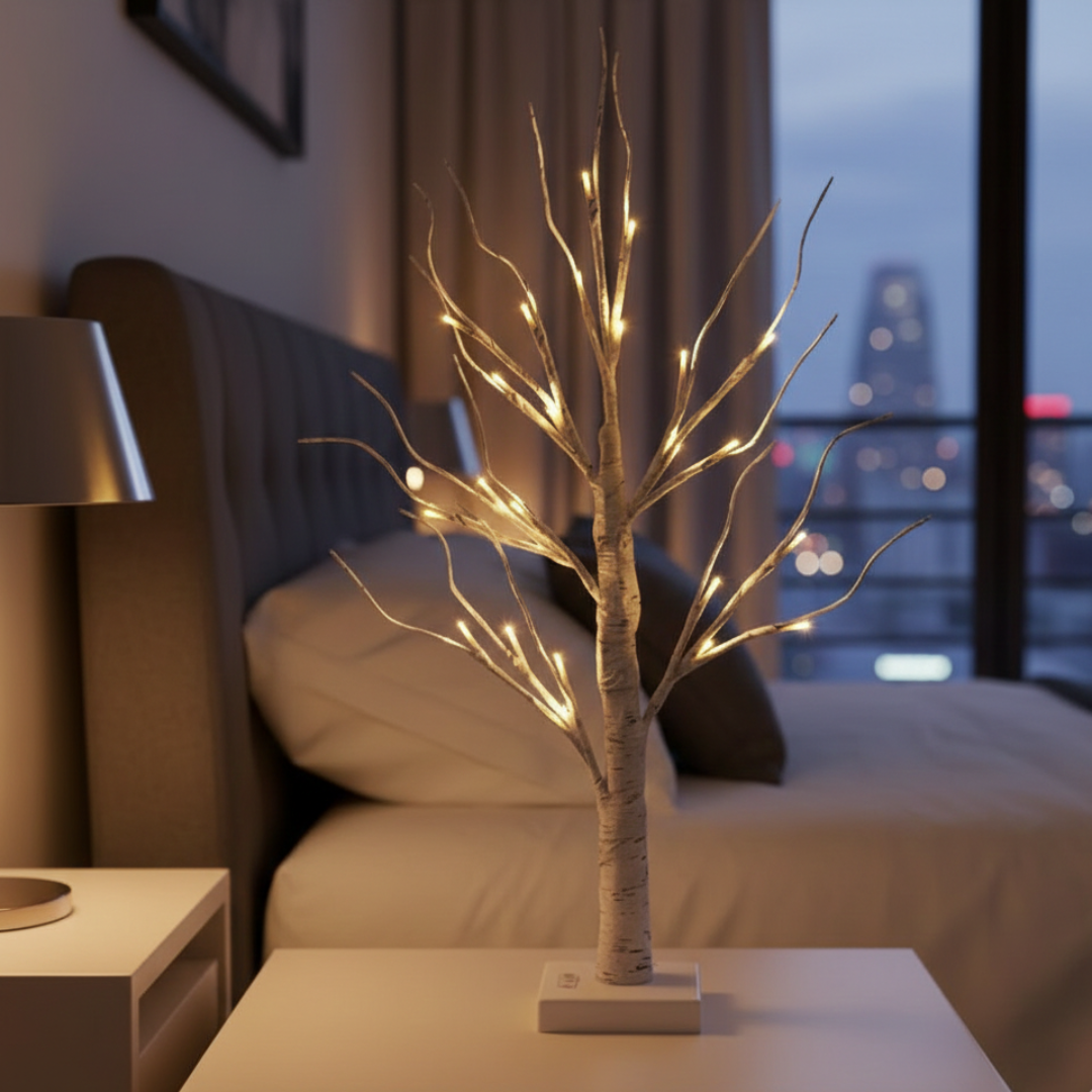 Birch Tree LED Branch Display — Sculptural Form, Soft Natural Glow