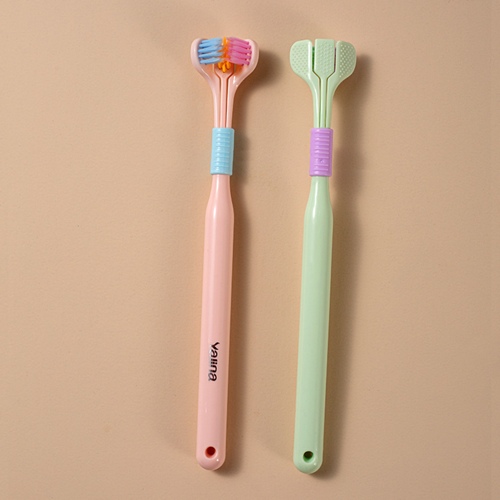 Yalina 3-sided toothbrush for adults and children