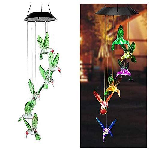 Solar-Powered Dangling Hummingbird Lights