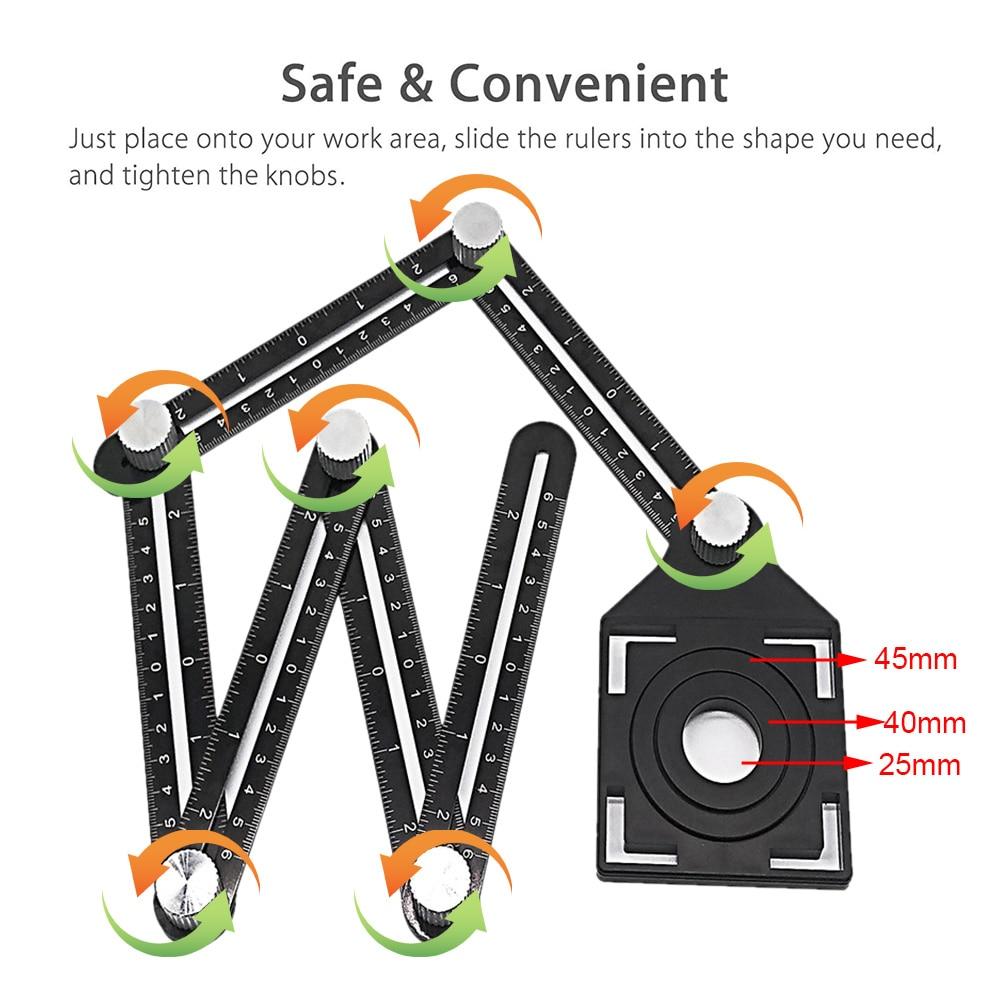 Six Sided Aluminum Alloy Angle Measuring Tool