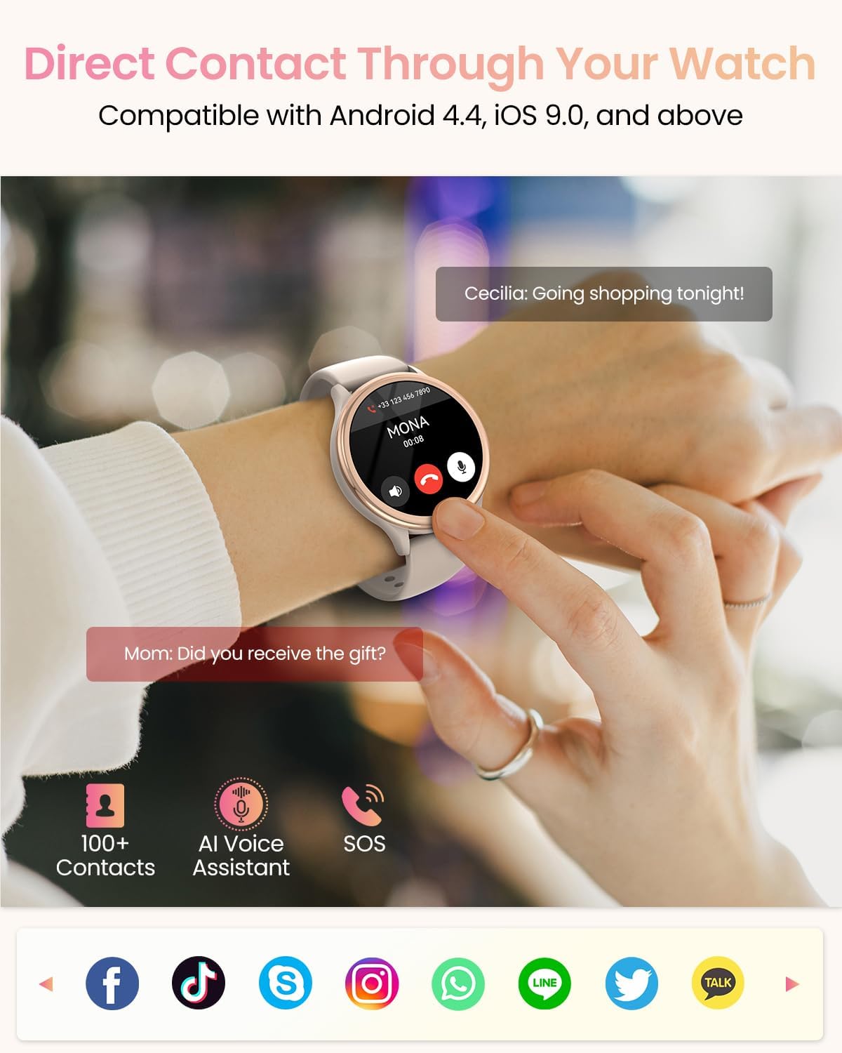 Onyxia FitActive K53 Lightweight and Feminine Smartwatch