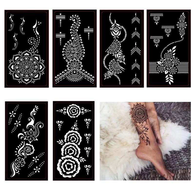 Easy Henna Tattoo Ink With Stencils Set