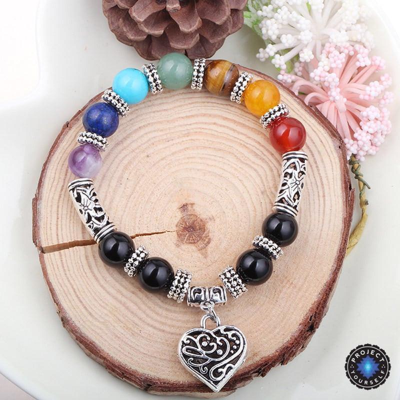 7 Chakra reiki therapeutic heart bracelet