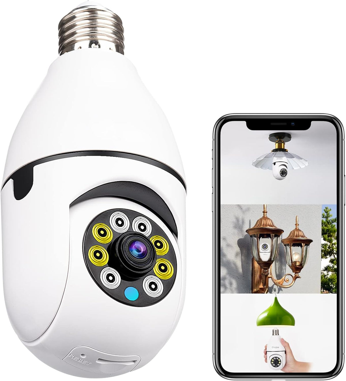 Bulbguard Wireless Outdoor WiFi Surveillance Bulb Camera with Human Tracking and Night Vision Keilini