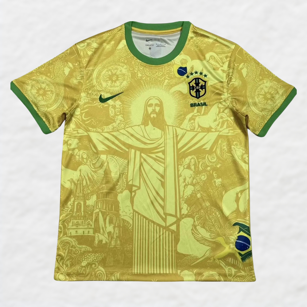 Brazilië 2024/25 geel 'Jezus Christus' Special Edition-shirt