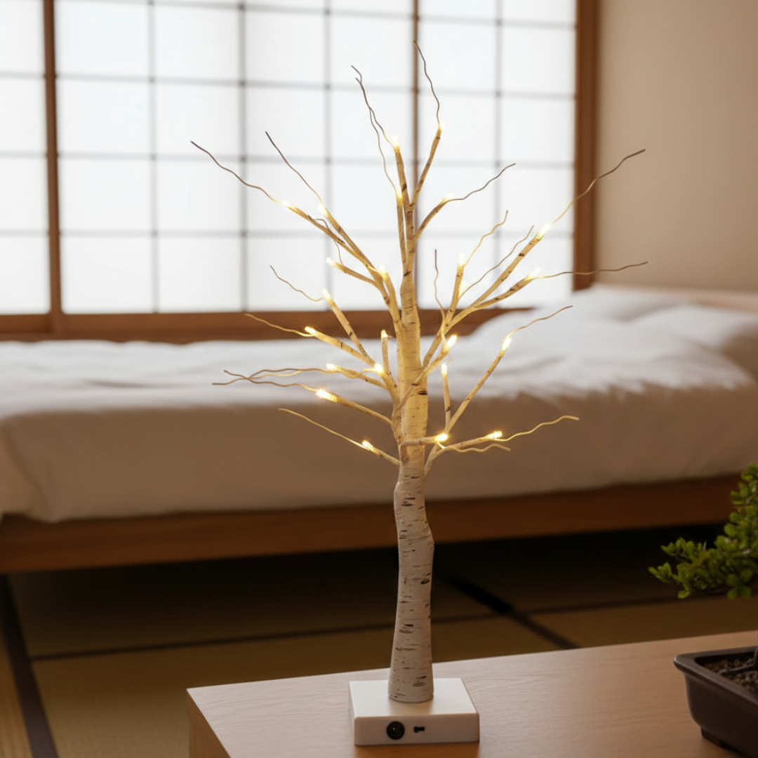 Birch Tree LED Branch Display — Sculptural Form, Soft Natural Glow