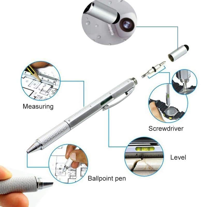 6-in-1 Multi-Functional Stylus Pen