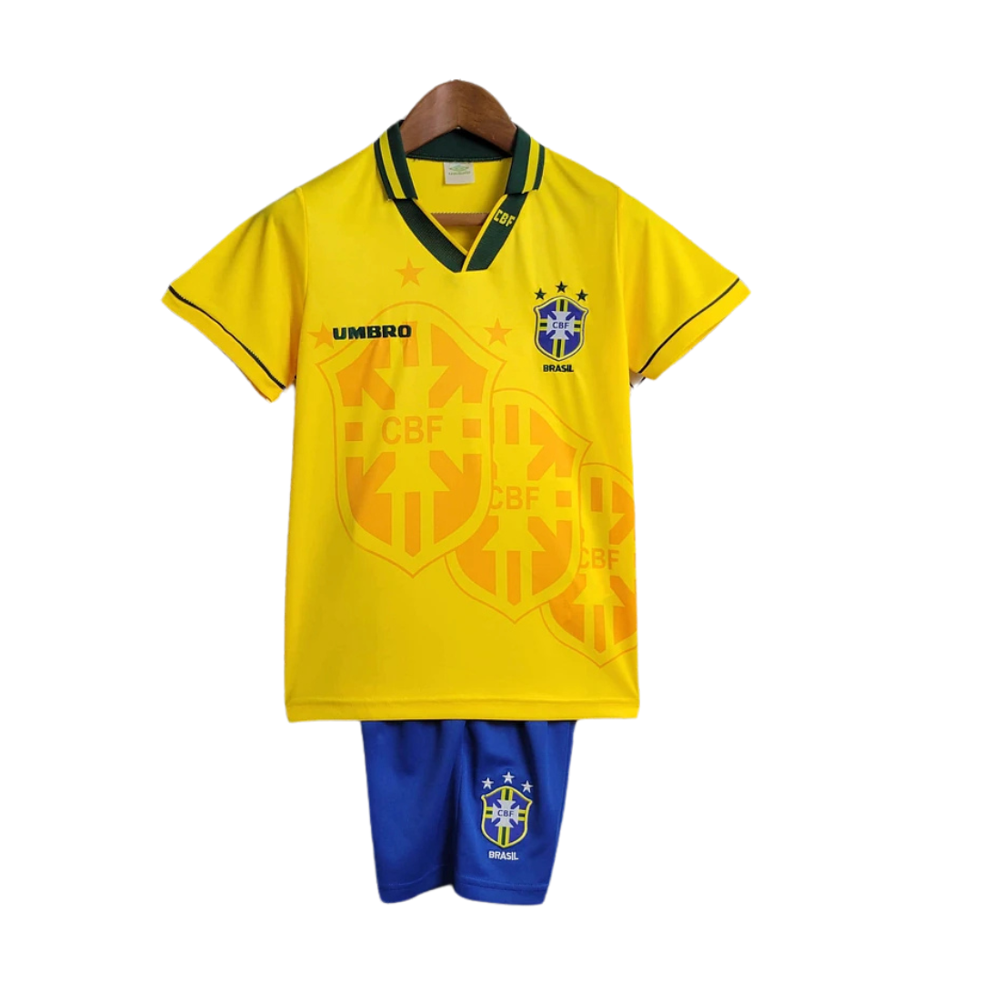 Ensemble de football pour enfants du Brésil domicile 1994