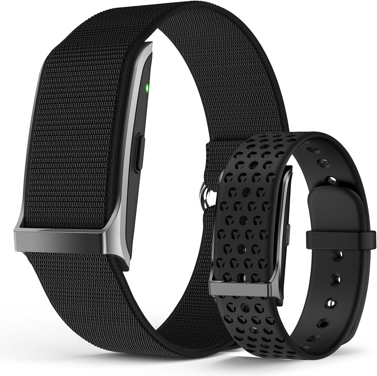 Connected bracelet with sports band, heart rate monitor, blood pressure monitor, waterproof, 30-day battery life