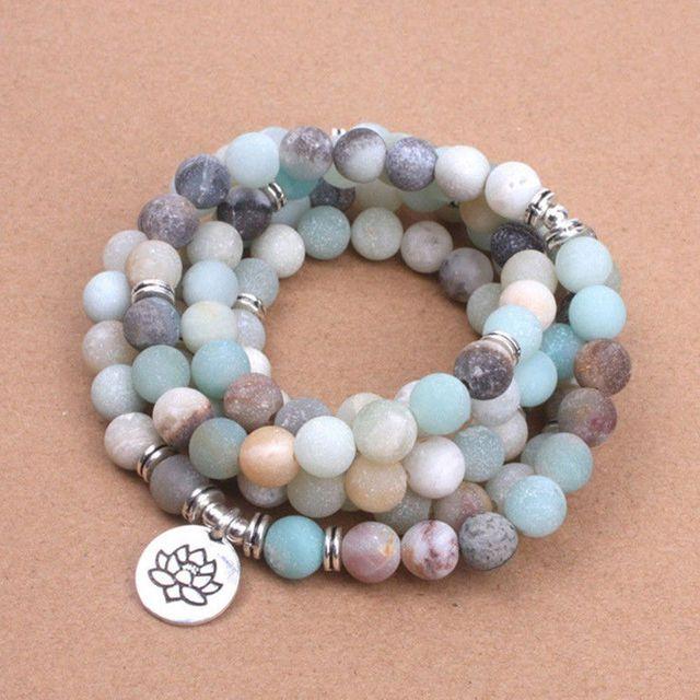 Amazonite buddhist mala bracelet / necklace