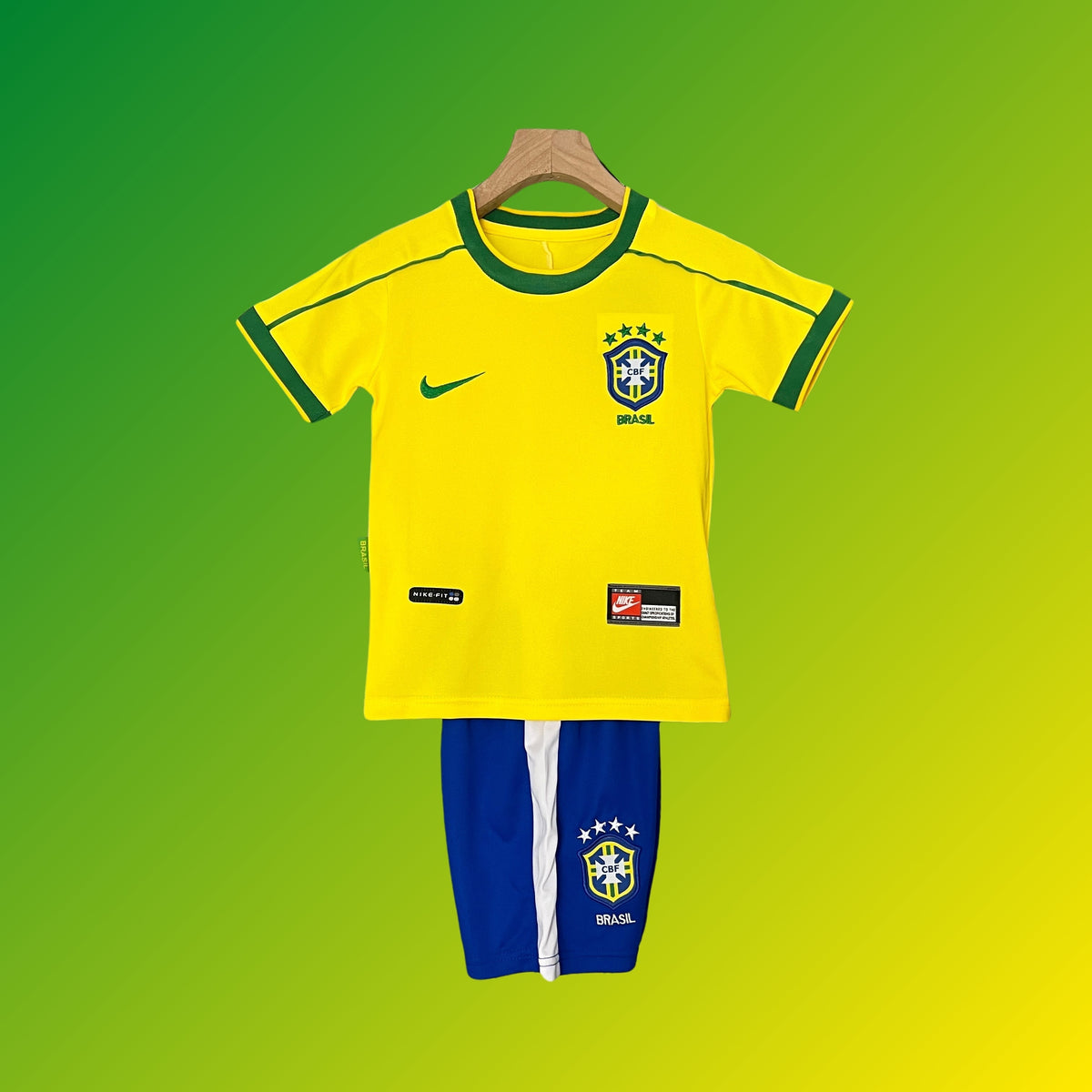 Kit Home rétro per bambini del Brasile, Coppa del Mondo 1998