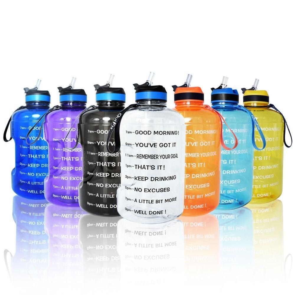 1 Gallon 128 oz Motivational BPA Free Leakproof Water Fitness Sports Bottle