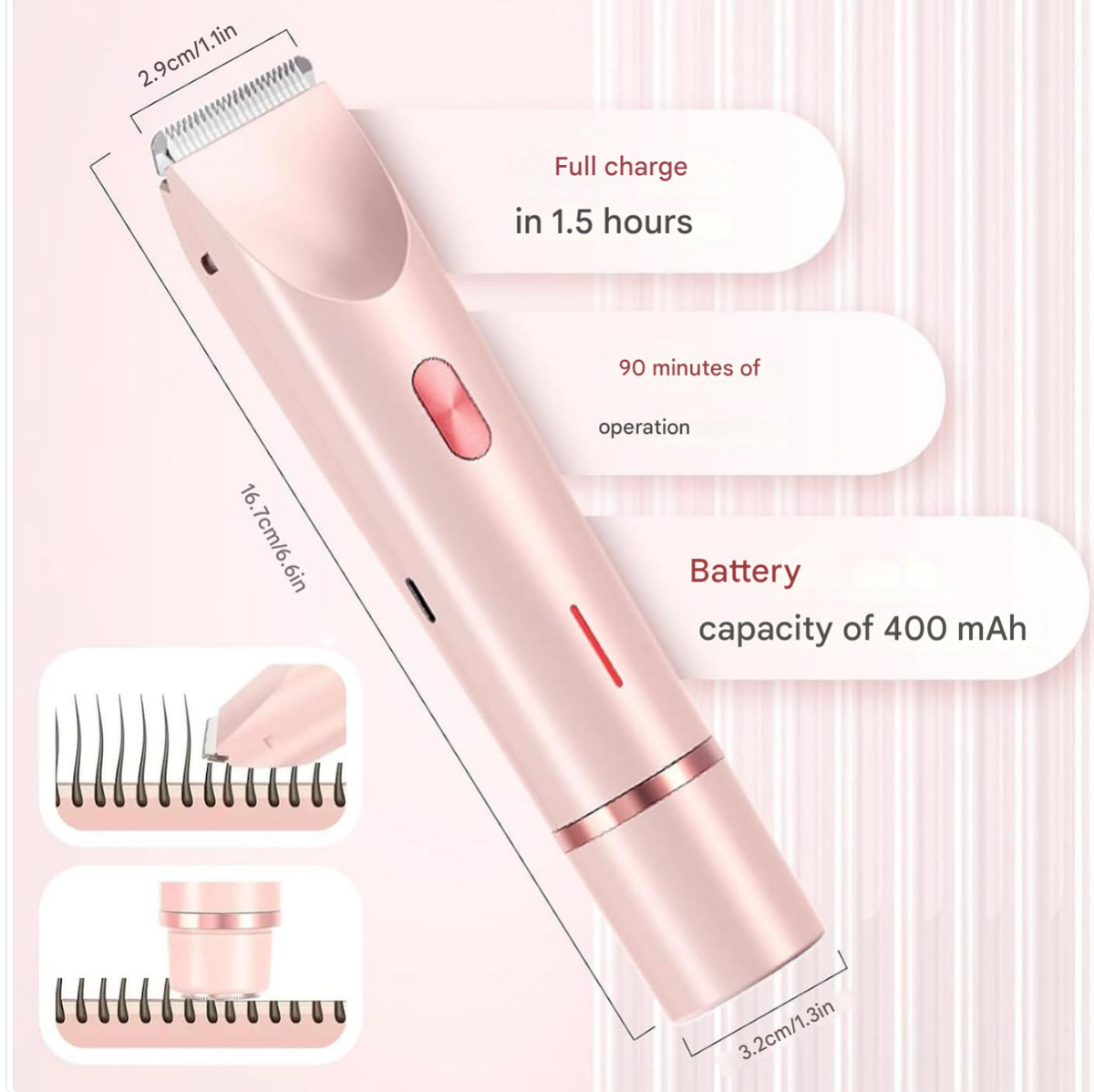 SilkyGlow 2-in-1 intimate shaver for women